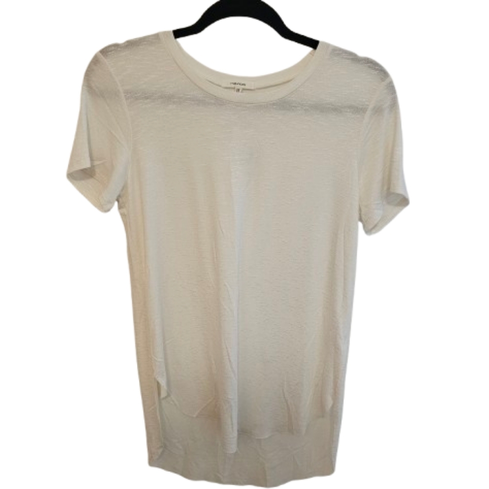 Maurices White Short Sleeve T-Shirt High Low With Unfinished Hem  NWT
